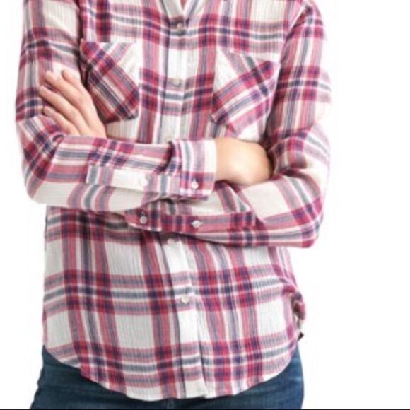 Lucky Brand Women's Plaid Button Down Shirt New - Picture 3 of 4